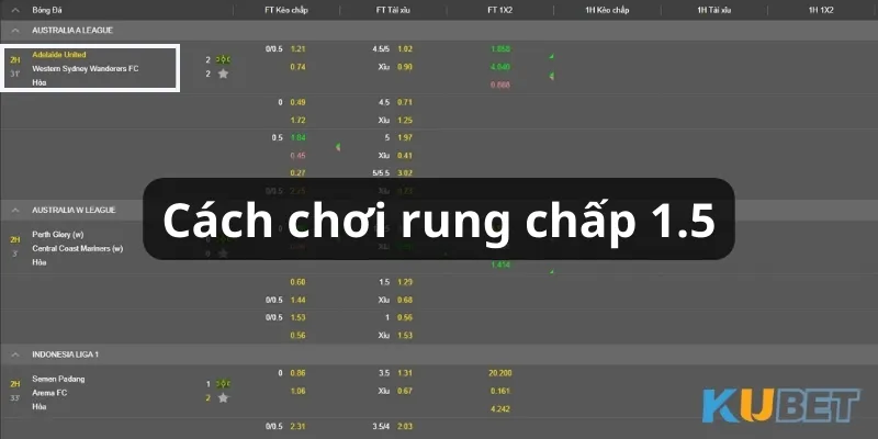 Mẹo chơi kèo chấp 1.5 là đánh rung đúng thời điểm